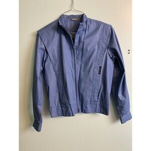 Vtg 90s Members Only Womens Blue Bomber Jacket Sz 7/8 Windbreaker